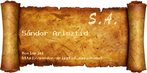 Sándor Arisztid névjegykártya